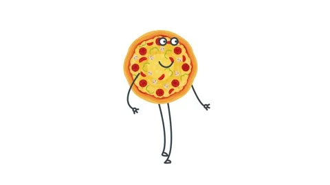 4K animation walking pizza 库存影片 130860008