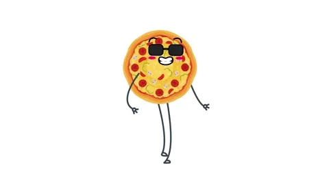4K animation walking pizza 库存影片 130860019