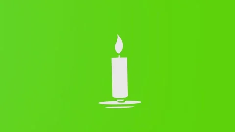4k animation of a white candle icon isolated on a green screen Stock Footage 287873563