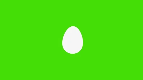 4k animation of a white egg isolated on a green screen Stock Footage 287998020