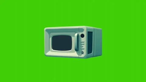 4k animation of white microwave icon isolated on green screen Stock Footage 289523917