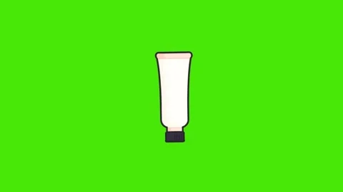 4k animation of the white packaging of a tube with cream on a green screen Stock Footage 289197341