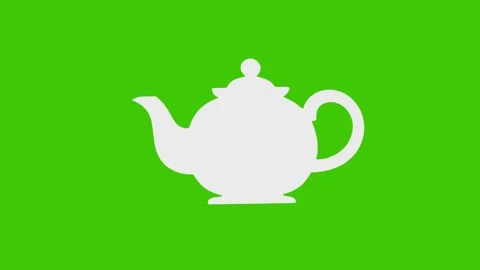 4k Animation White Teapot Isolated Icon on Green Screen. Stock Footage 287340564