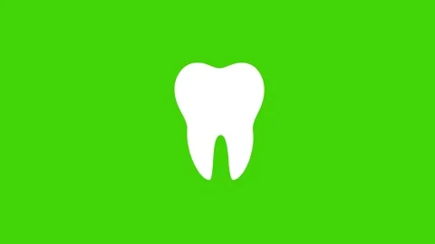 4k animation of white tooth icon isolated on green screen Stock Footage 287340858