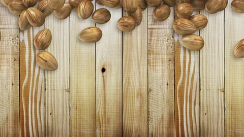 4K Animation of Wooden Easter Eggs on Vintage Wood background Video stock 101383822