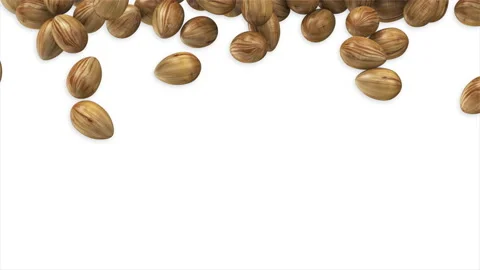 4K Animation of Wooden Easter Eggs on White, Green Screen or Chroma key Stock Footage 101383887