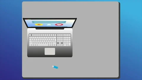 4k animation of working combination on tablet and laplop. Stock Footage 135730334