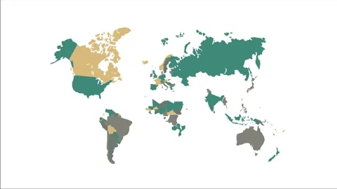 4k animation of world map with individua... | Stock Video | Pond5