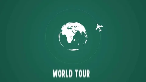 4K Animation of World Tour |Loopable Stock Footage 109042704