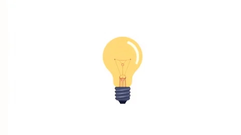 4k animation of yellow light bulb icon isolated on white background Video stock 289523638