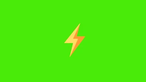 4k animation of yellow lightning isolated on green background Stock Footage 287449686