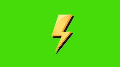 4k animation of yellow lightning isolated on green background Stock Footage 289197454