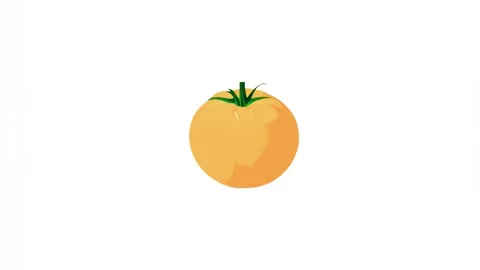 4k animation of yellow tomato icon isolated on white background Stock Footage 287340284