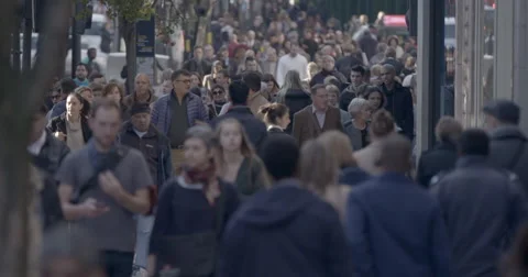 4k Anonymous Crowd Pedestrians Stock Footage