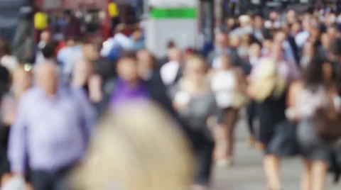 4K Anonymous crowd of people walking on a street Video stock 64911277