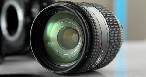 4K - Aperture (Iris) opening and closing in a professional lens Video stock 103447812