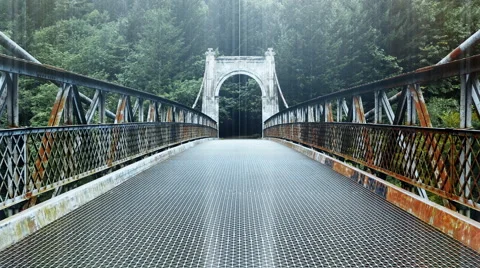4K Apocalyptic Abandoned Spooky Empty Steel Bridge, Vintage Rust Grunge Video stock 67467262