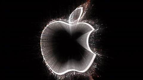 4k Apple Macbook Mac brand Logo word,Matrix binary computer code text animation Stock Footage 111642161