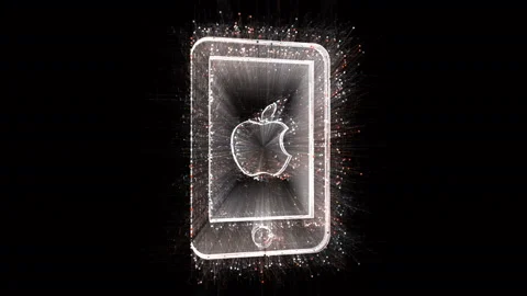 4k Apple Mobile Phone Mac brand Logo word,Matrix binary computer code text. Stock Footage 111643987