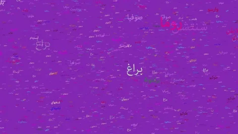 4K. Arabic Words, Cities of the World in Arabic Stock Footage 81522736