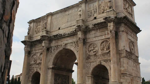 4K Arch of Constantine, Rome Italy Zoom In Vidéo 36618187