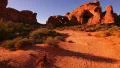 4K Arches 01 Tilt Up Double Arch Sunset Utah USA 4k or 4k+ Resolution