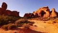 4K Arches 14 Windows Section Sunset Double Arch Utah USA 4k or 4k+ Resolution