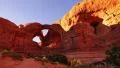 4K Arches 16 Windows Section Sunset Double Arch Utah USA 4k or 4k+ Resolution