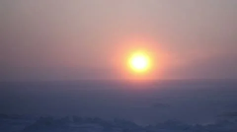 4K Arctic Storm Sun Rise Time Lapse, Bering Sea, Sea Ice, Alaska Stock Footage