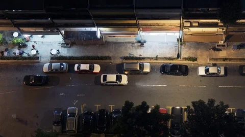 4K Areal night streetscene time lapse, Kuala Lumpur, Malaysia Stock Footage 76490935