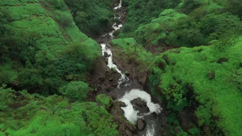 4k Arial Waterfall drone Shot Video stock 254057044