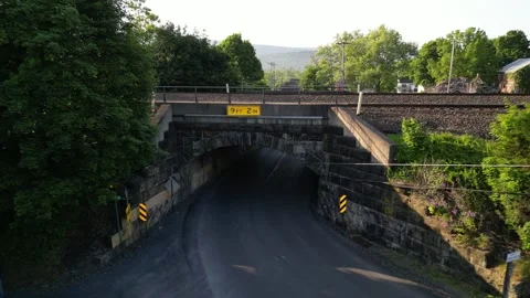 4K Ariel footage from a drone flight through Newton Hamilton, Pennsylvania. Stock Footage 242793199