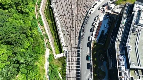 4K Ariel View of central station Stock-Footage 218348454