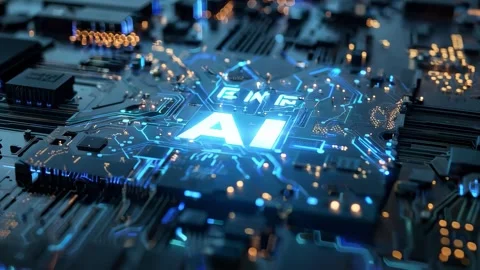 4K Artificial Intelligence AI Core Processor Illustration Advanced Circuit Board Stock-Footage 339267584