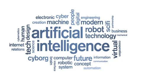 4k artificial intelligence Animated Tag AI Word Cloud,Text Design Animation. Stock Footage 137624865