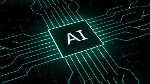 4K Artificial Intelligence Chipset Central Processing Unit CPU Label Stock-Footage 339267575