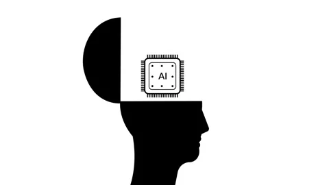 4K Artificial Intelligence Graphic Stylized Brain AI Symbol Loop Stock Footage 339267597
