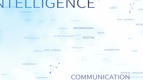 4k artificial intelligence word tag cloud,AI Related Terms,loop seamlessly. Stock Footage 109514121