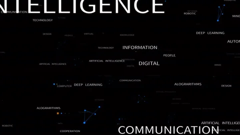 4k artificial intelligence word tag cloud,AI Related Terms,loop seamlessly. Stock Footage 109524364