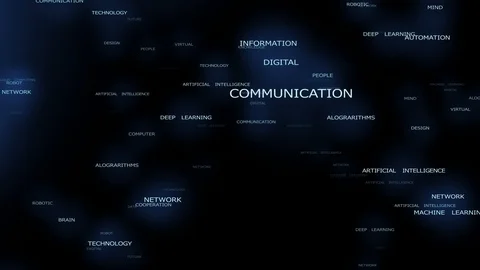 4k artificial intelligence word tag cloud,AI Related Terms,loop seamlessly. Stock Footage 127817294