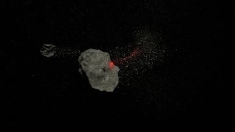 4K Asteroid Collision Stock Footage 151133766