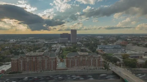 4K Atlanta, Georgia elevated timelapse dolly shot of i75 traffic Stock Footage 60983376