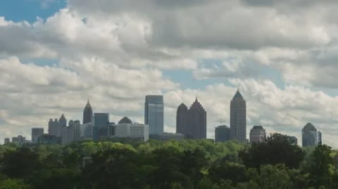 4K Atlanta, Georgia Static Timelapse of skyline with heavy clouds Vidéo 63801405