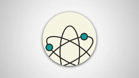 4K - Atom icon symbol round logo Stock Footage 61374930
