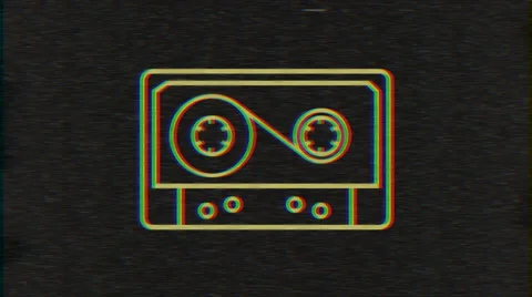 4k - AUdio Casette Vhs effect with distortion Stock Footage 63120647