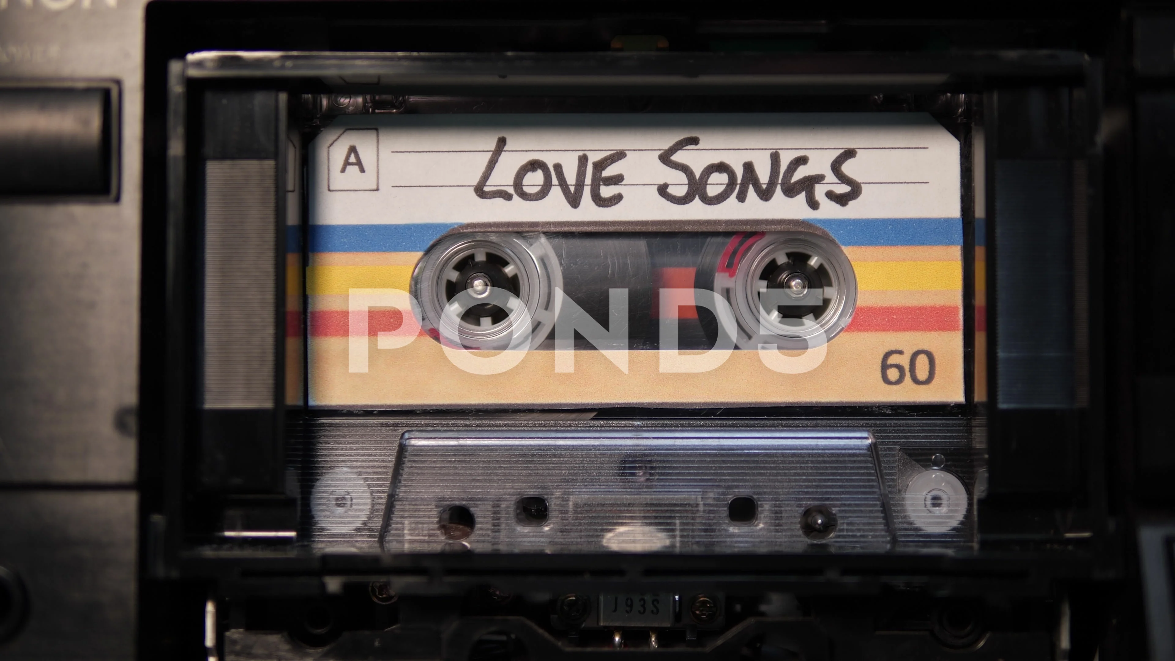 4K: Audio Cassette Love Songs Mix Tape p, Stock Video