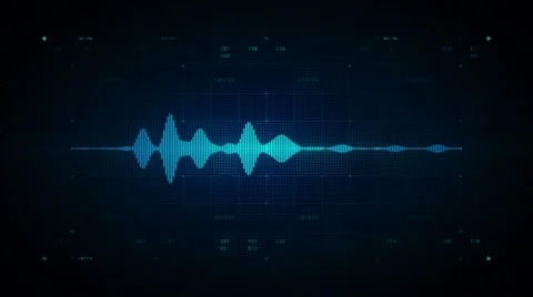 4K Audio Waveform Mono Blue Stock Footage 66746143