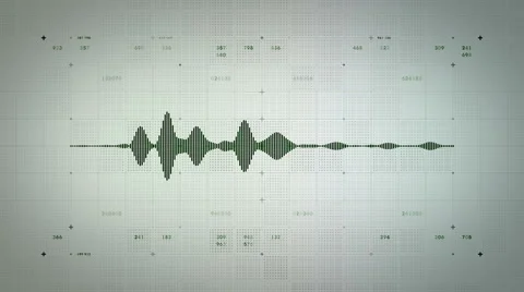 4K Audio Waveform Mono Green Lite Stock Footage 66746279