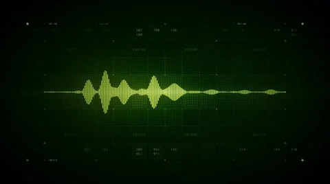 4K Audio Waveform Mono Green Stock Footage 66746361