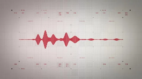 4K Audio Waveform Mono Red Lite Stock Footage 66746420